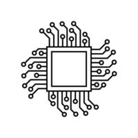 o circuito ícone vetor ilustração logotipo modelo. processador linha logotipo ícone. processador o circuito vetor