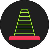 ícone de círculo de glifo de cone de tráfego vetor