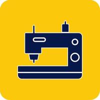 de costura máquina glifo quadrado dois cor ícone vetor