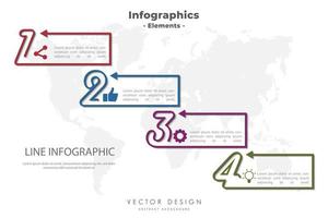 modelo de infográficos de negócios com elemento de design de linhas numéricas vetor