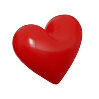 realista 3d vermelho coração, símbolo amar. dia dos namorados dia cartão. render 3d isolado em branco fundo. vetor ilustração