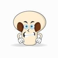 personagem de mascote de cogumelos com expressão de raiva. ilustração vetorial vetor