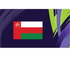 Omã bandeira emblema ásia nações 2023 equipes países ásia futebol símbolo logotipo Projeto vetor ilustração