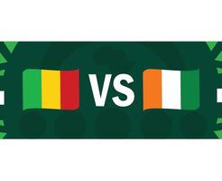 mali e marfim costa Combine bandeiras emblemas africano nações 2023 equipes países africano futebol símbolo logotipo Projeto vetor ilustração