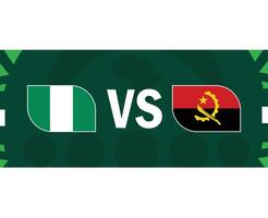 Nigéria e Angola Combine bandeiras africano nações 2023 emblemas equipes países africano futebol símbolo logotipo Projeto vetor ilustração