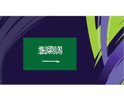 saudita arábia bandeira emblema ásia nações 2023 equipes países ásia futebol símbolo logotipo Projeto vetor ilustração