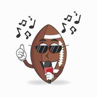 o mascote do futebol americano está cantando. ilustração vetorial vetor