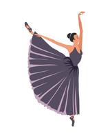 elegante bailarina, mulher dançarino dentro uma vôo pose. ilustração, vetor