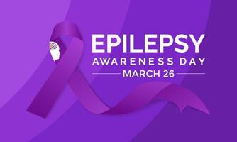 epilepsia consciência dia cada ano em marcha 26º. cumprimento cartão, poster, folheto e bandeira, fundo Projeto. vetor