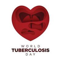 mundo tuberculose dia papel cortar Projeto estilo vetor