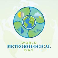 mundo meteorológico dia com meteorologia Ciência e pesquisando clima vetor