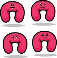 coleção do fofa emoticon emoji. rabisco desenho animado vetor