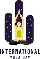 meditação prática ioga colorida ginástica conceito. vetor ilustração