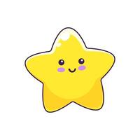 desenho animado cintilação, kawaii Estrela emoji personagem vetor