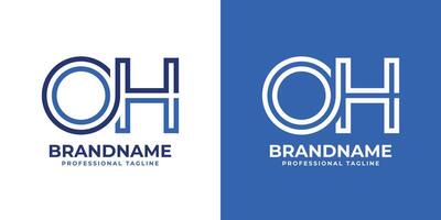 cartas oh linha monograma logotipo, adequado para o negócio com oh ou ho iniciais vetor