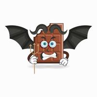 o mascote do chocolate se torna um demônio. ilustração vetorial vetor