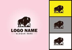 búfalo logotipo vetor arte ícone gráficos para o negócio marca ícone búfalo logotipo modelo