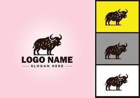 búfalo logotipo vetor arte ícone gráficos para o negócio marca ícone búfalo logotipo modelo