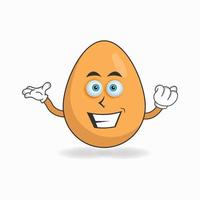 personagem de mascote de ovo com expressão de sorriso. ilustração vetorial vetor