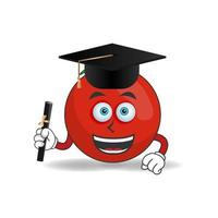 o mascote do tomate se torna um estudioso. ilustração vetorial vetor