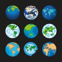 mapas do mundo globo vetor