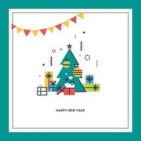 cartão de feliz ano novo vetor