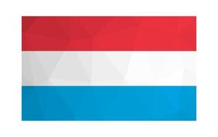 vetor isolado ilustração. nacional luxemburguês bandeira com tricolor do vermelho, branco e luz azul. oficial símbolo do Luxemburgo. criativo Projeto dentro baixo poli estilo com triangular formas.