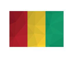 vetor ilustração. oficial bandeira do guiné. nacional bandeira com vermelho, amarelo, verde listras. criativo Projeto dentro baixo poli estilo com triangular formas. branco fundo