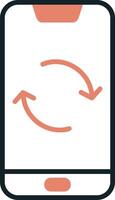 Smartphone dados sincronizar vecto ícone vetor