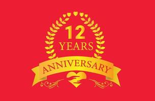 Logotipo do aniversário de 12 anos e design do ícone vetor