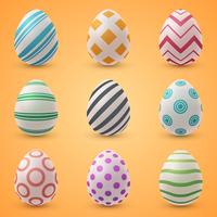 Desenhos animados de Páscoa feliz. Definir ícone de ovo. vetor