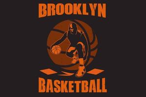 desenho de silhueta de basquete de brooklyn vetor