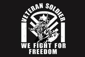 Soldado veterano luta pela liberdade design de silhueta vetor