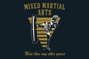 artes marciais mistas mais do que qualquer outro design de silhueta de jogos vetor