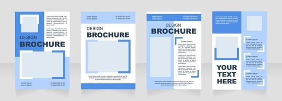 design de layout de brochura em branco azul para agência de entretenimento vetor