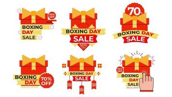 coleção de etiquetas de promoção de boxing day design plano vetor