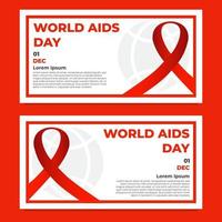 conjunto de modelo de banners do Dia Mundial da AIDS vetor