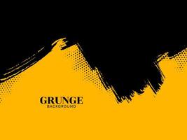 Preto escova acidente vascular encefálico grunge textura amarelo fundo Projeto vetor