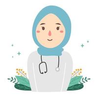 mulher doutora hijab vetor