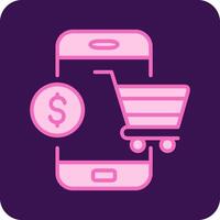 Móvel conectados compras vecto ícone vetor