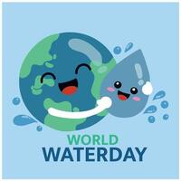 desenho animado ilustração mundo água dia vetor Projeto