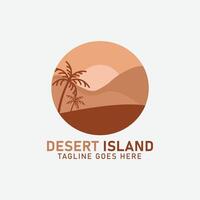 deserto ilha simples logotipo ícone vetor Projeto