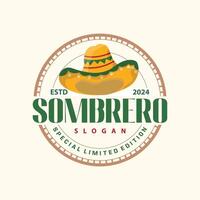 sombrero chapéu logotipo simples mexicano festival chapéu Projeto modelo ilustração vetor