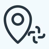 ícone gps add - estilo de corte de linha vetor