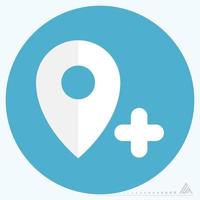 ícone gps adicionar - estilo plano vetor