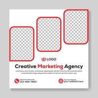criativo moderno marketing agência social meios de comunicação postar Projeto moderno quadrado rede bandeira modelo vetor