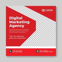 criativo digital marketing agência social meios de comunicação postar Projeto moderno o negócio quadrado rede bandeira modelo vetor