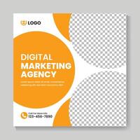 modelo de design de postagem de mídia social de agência de marketing digital corporativa vetor