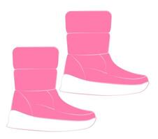 Rosa Esportes botas, glamouroso sapatos em uma branco fundo. vetor ilustração.