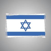 bandeira de israel com pincel pintado a aquarela vetor